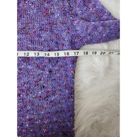 Coldwater Creek Womens Pullover Sweater Purple Marled Long Sleeve Mock Neck M - Picture 3 of 5